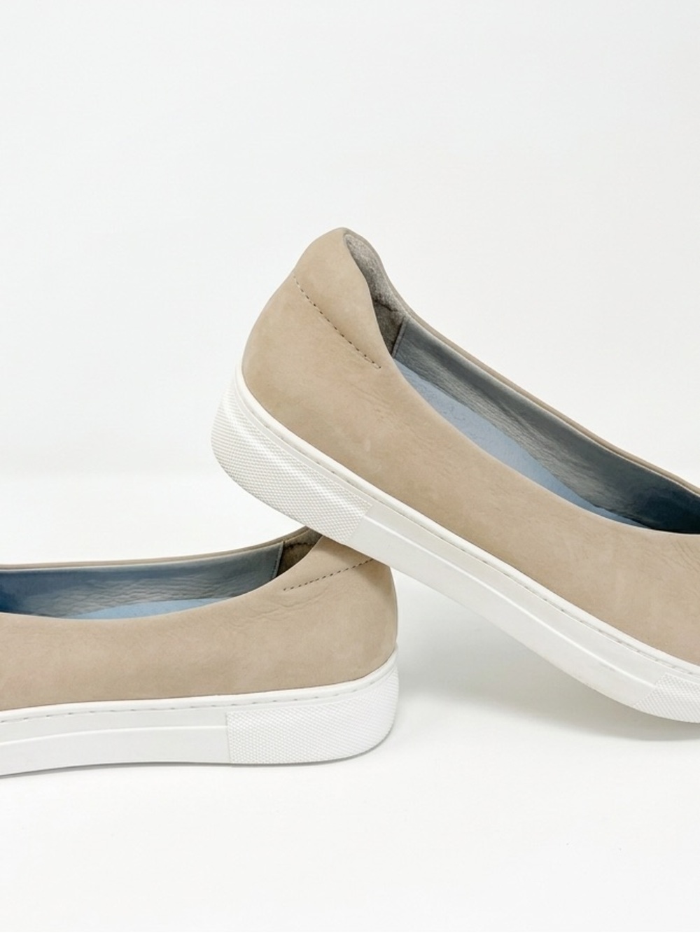 J/SLIDES Felecia Nubuck Platform Slip-On Sneakers Taupe Size 8